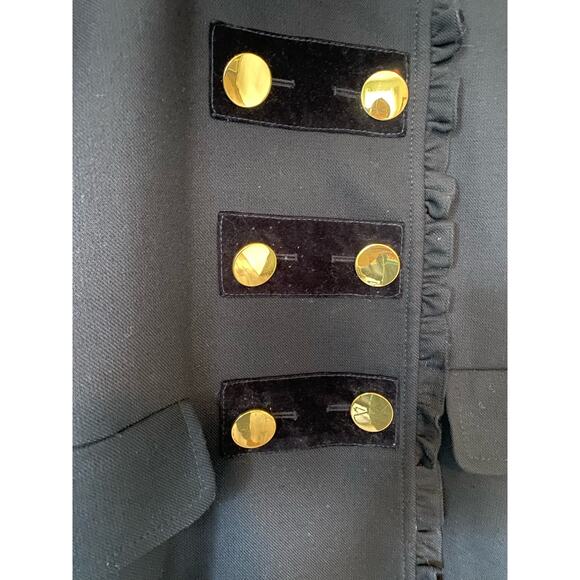 Kate Spade Wool Black Winter Fall Pea Coat Bow on Back - Picture 4 of 13